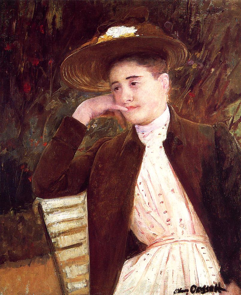 Celeste in a Brown Hat - Mary Cassatt Painting on Canvas